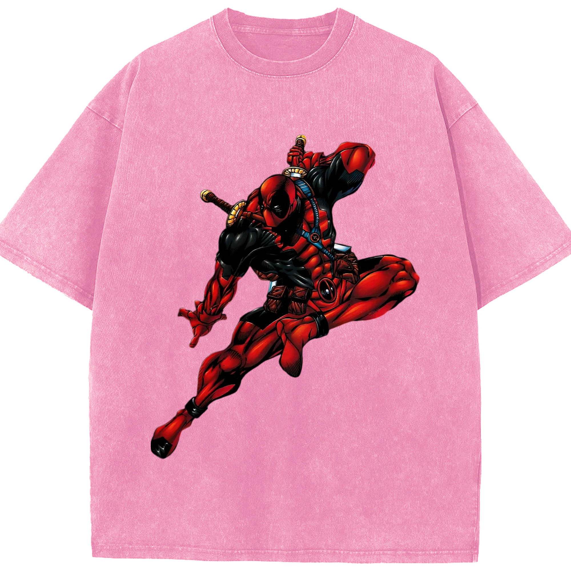 （画像用） Deadpool デッドプール 綿100% ヴィンテージ風 半袖Tシャツ（フロントプリント）